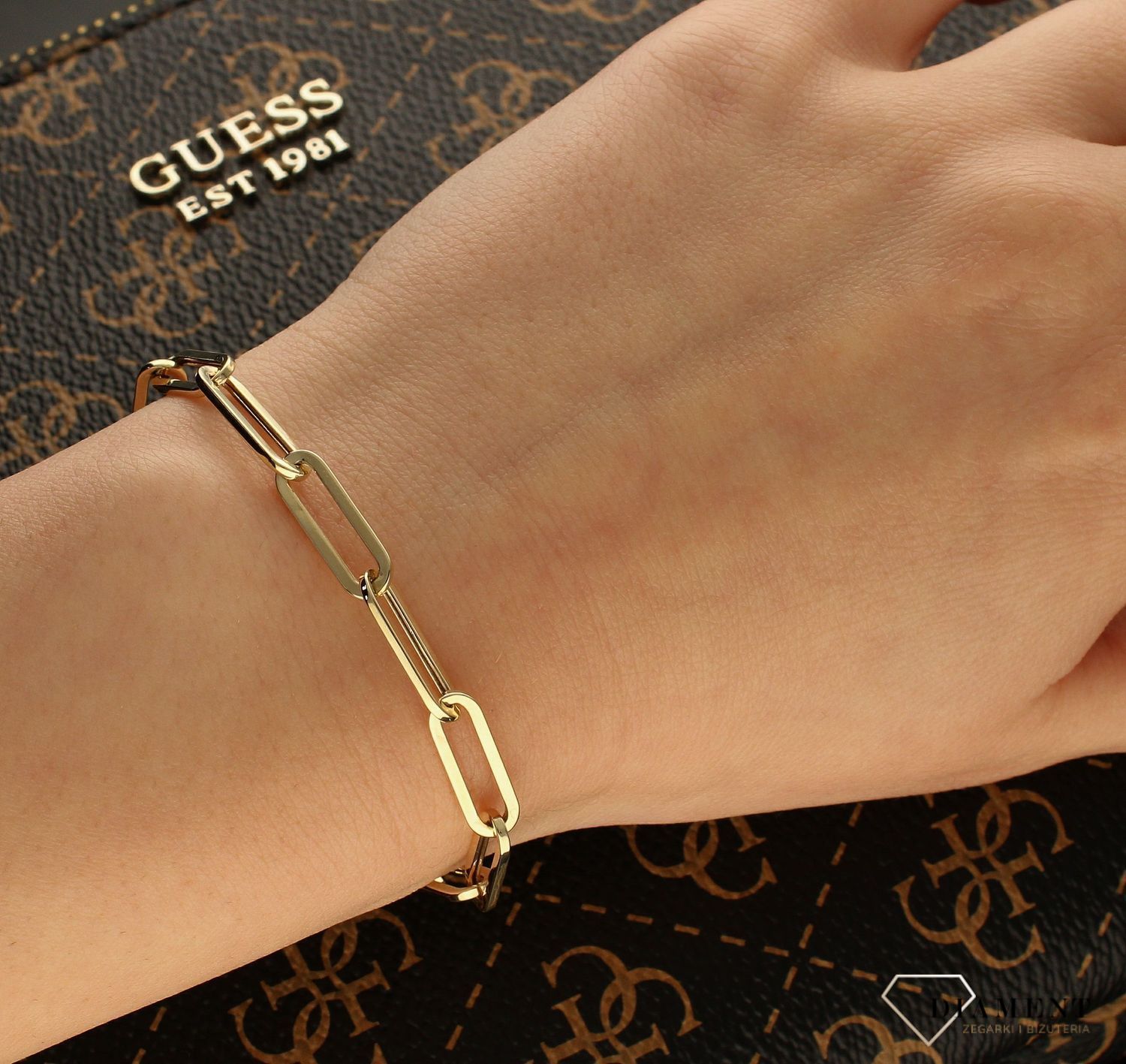 Złota bransoletka złoty łańcuszek z dużych ogniw BR 6115E (1).jpg